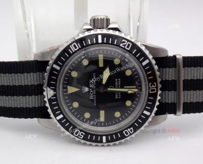 Vintage Rolex Replica Submariner Watch Stainless Steel Nylon Strap